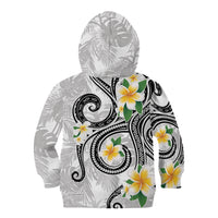 Kanaka Maoli Hawaii Plumeria Kid Hoodie Dancing Tentacles White Style LT7 - Polynesian Pride
