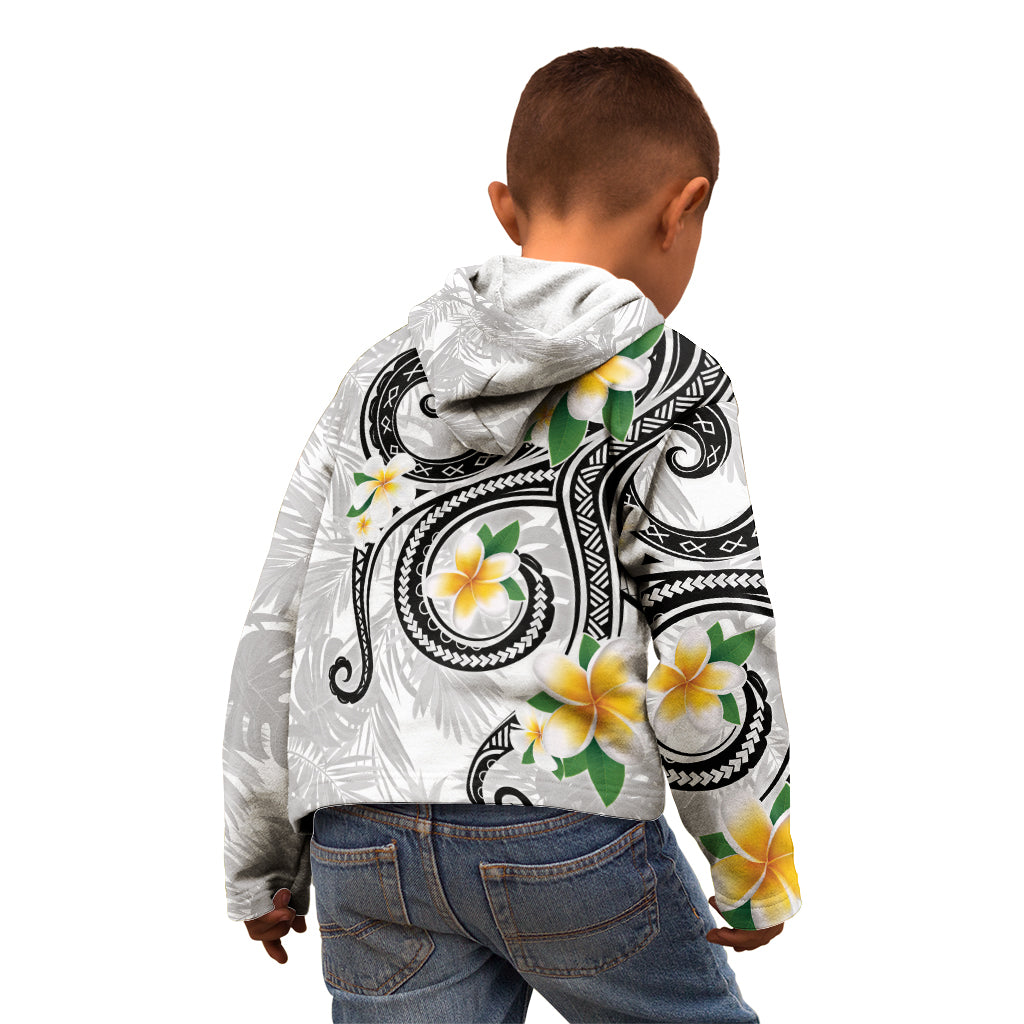 Kanaka Maoli Hawaii Plumeria Kid Hoodie Dancing Tentacles White Style LT7 - Polynesian Pride