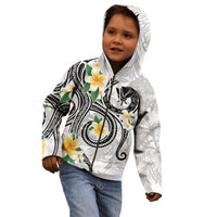 Kanaka Maoli Hawaii Plumeria Kid Hoodie Dancing Tentacles White Style LT7 - Polynesian Pride