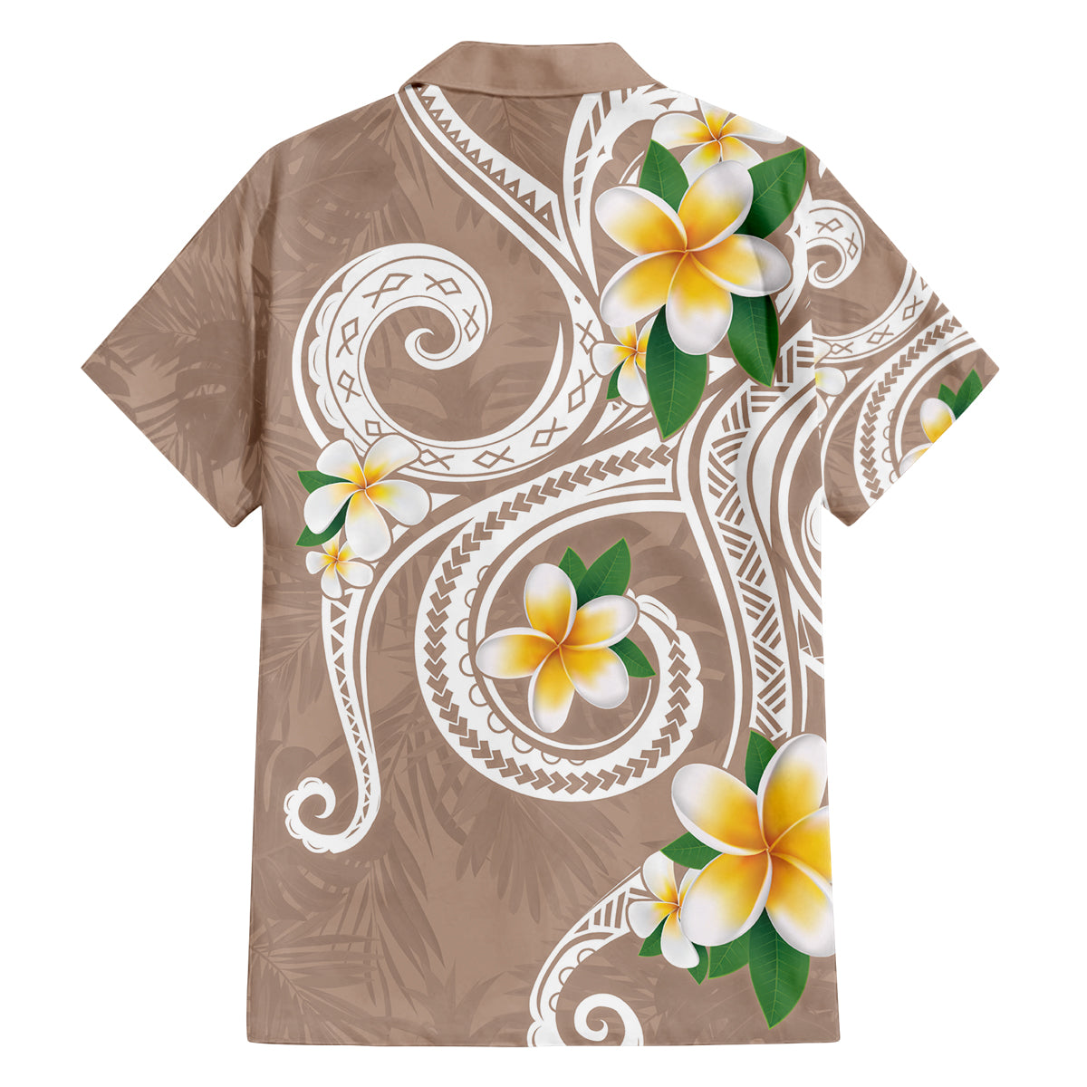 Kanaka Maoli Hawaii Plumeria Family Matching Puletasi and Hawaiian Shirt Dancing Tentacles Beige Style LT7 - Polynesian Pride
