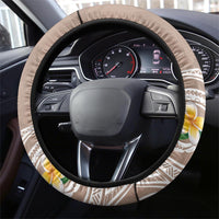 Kanaka Maoli Hawaii Plumeria Steering Wheel Cover Dancing Tentacles Beige Style LT7 - Polynesian Pride