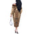 Bula Fiji Vintage Off The Shoulder Long Sleeve Dress Brown Masi Motifs