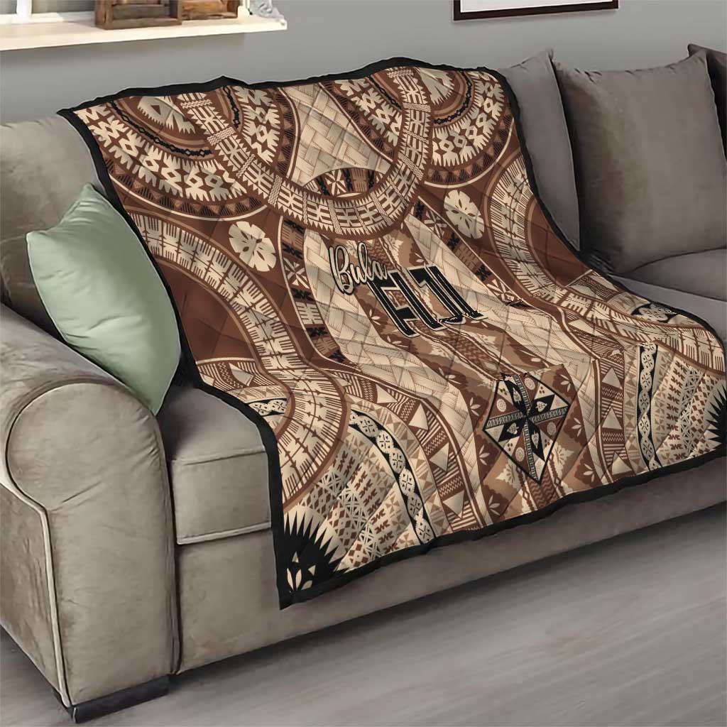 Bula Fiji Vintage Quilt Brown Masi Motifs