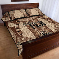 Bula Fiji Vintage Quilt Bed Set Brown Masi Motifs