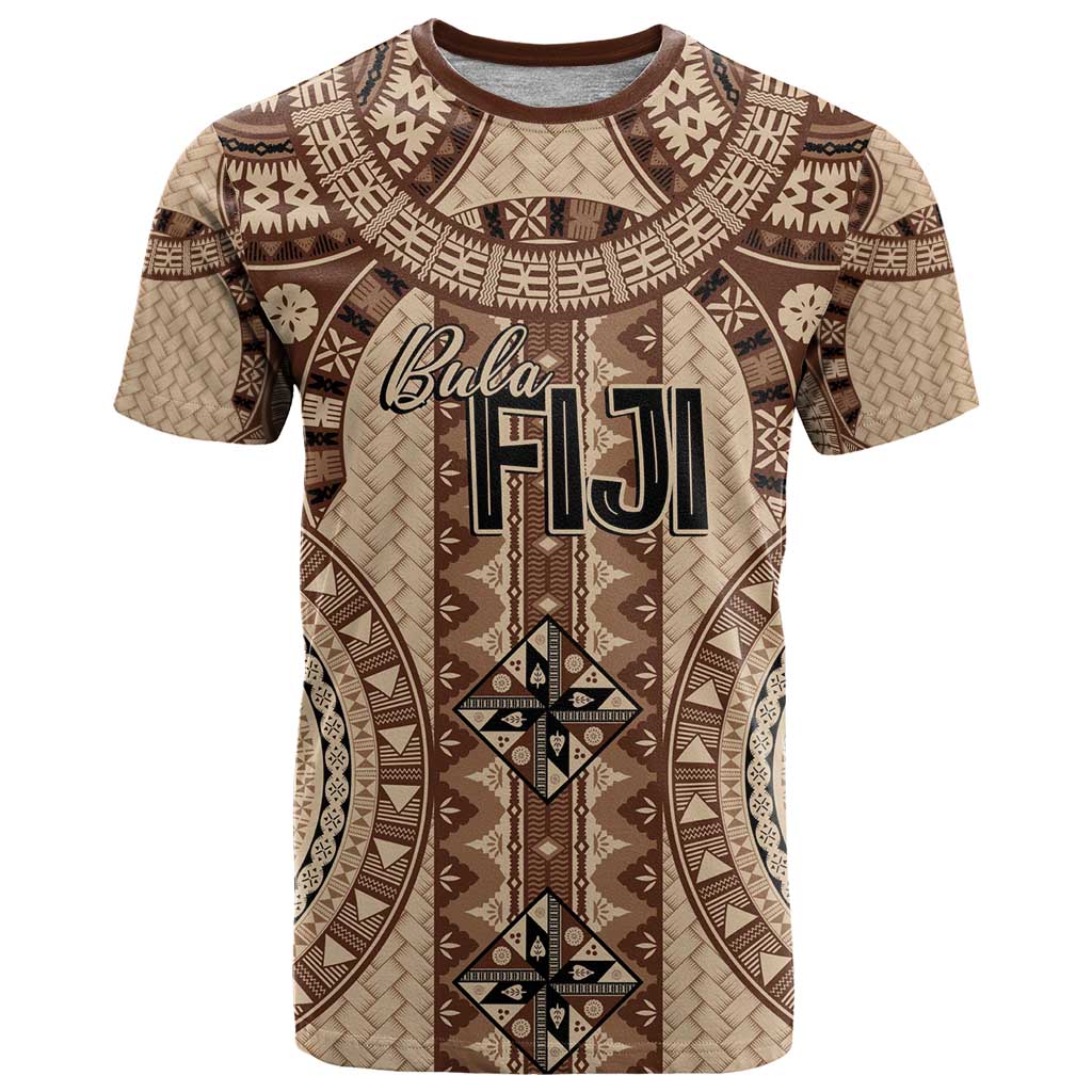 Bula Fiji Vintage T Shirt Brown Masi Motifs