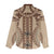 Bula Fiji Vintage Women Casual Shirt Brown Masi Motifs