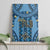 Bula Fiji Vintage Canvas Wall Art Prussian Blue Masi Motifs