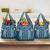 Bula Fiji Vintage Grocery Bag Prussian Blue Masi Motifs
