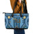Bula Fiji Vintage Leather Tote Bag Prussian Blue Masi Motifs