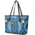 Bula Fiji Vintage Leather Tote Bag Prussian Blue Masi Motifs