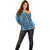 Bula Fiji Vintage Off Shoulder Sweater Prussian Blue Masi Motifs