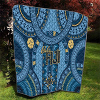 Bula Fiji Vintage Quilt Prussian Blue Masi Motifs