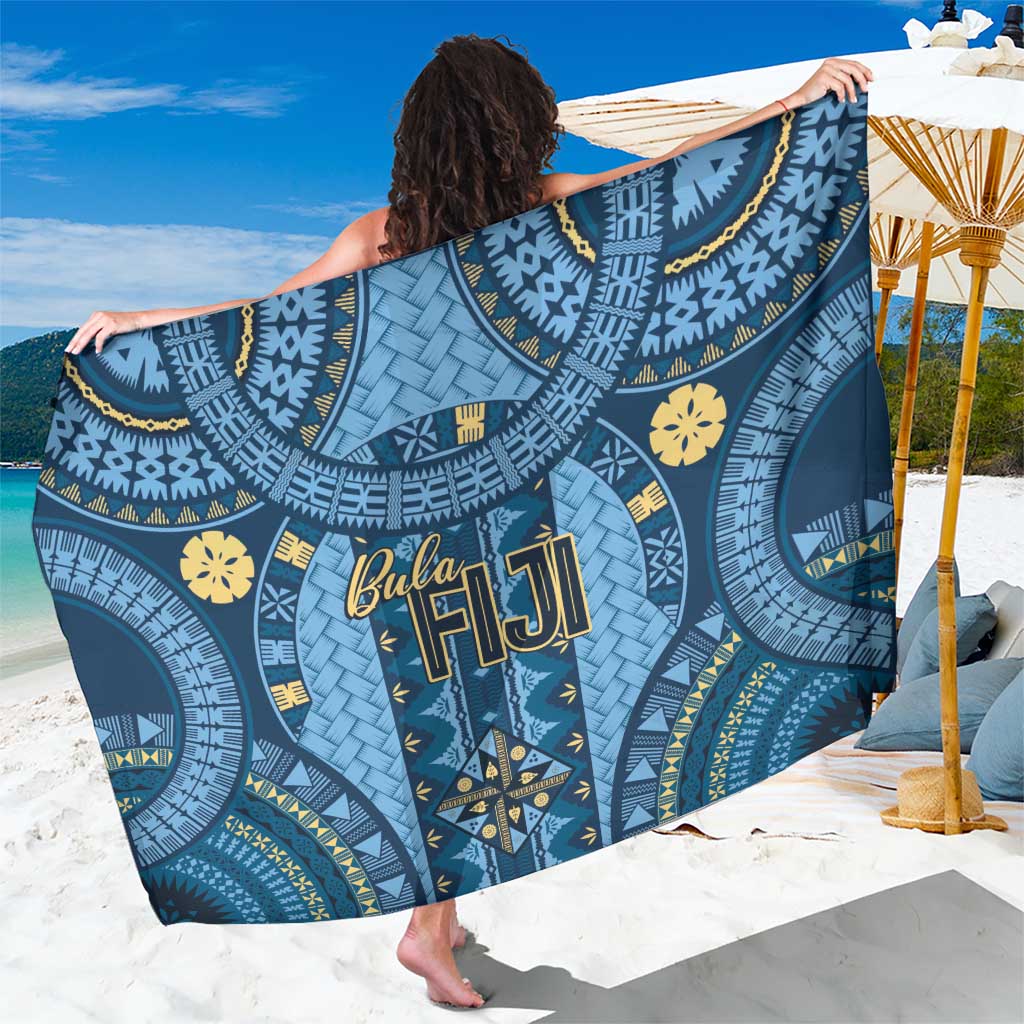 Bula Fiji Vintage Sarong Prussian Blue Masi Motifs