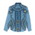Bula Fiji Vintage Women Casual Shirt Prussian Blue Masi Motifs