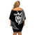 Personalised New Zealand Rugby Off Shoulder Short Dress Aotearoa Silver Fern Koru Maori Style LT7 - Polynesian Pride