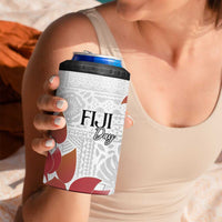 Bula Fiji Day 4 in 1 Can Cooler Tumbler Tagimaucia on Masi Pattern