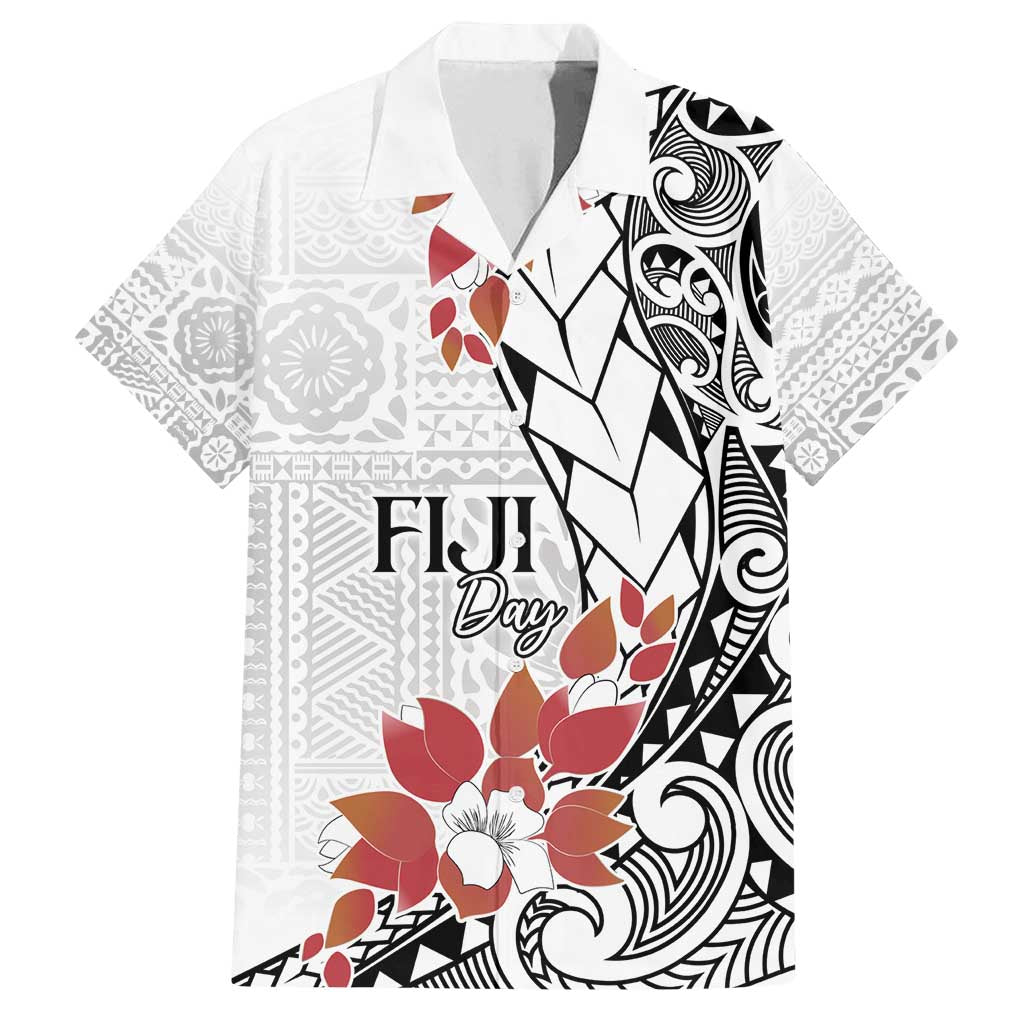 Bula Fiji Day Family Matching Long Sleeve Bodycon Dress and Hawaiian Shirt Tagimaucia on Masi Pattern