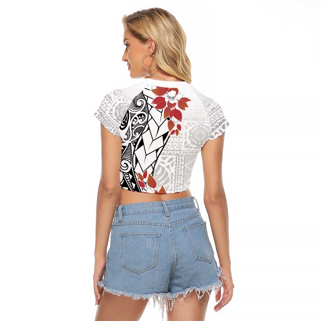 Bula Fiji Day Raglan Cropped T Shirt Tagimaucia on Masi Pattern
