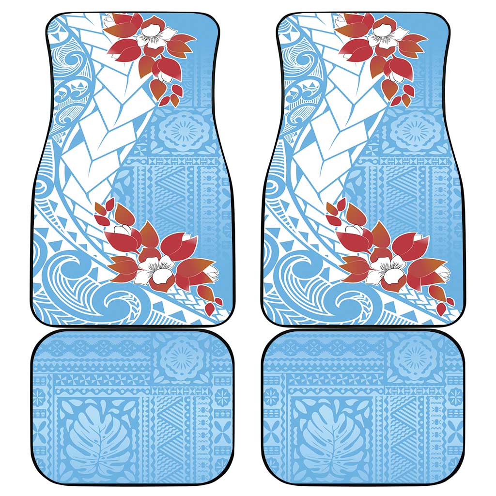 Bula Fiji Day Car Mats Tagimaucia on Masi Pattern - Turquoise