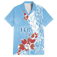 Bula Fiji Day Family Matching Long Sleeve Bodycon Dress and Hawaiian Shirt Tagimaucia on Masi Pattern - Turquoise LT7 Dad's Shirt - Short Sleeve Turquoise - Polynesian Pride
