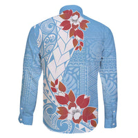 Bula Fiji Day Family Matching Short Sleeve Bodycon Dress and Hawaiian Shirt Tagimaucia on Masi Pattern - Turquoise LT7 - Polynesian Pride