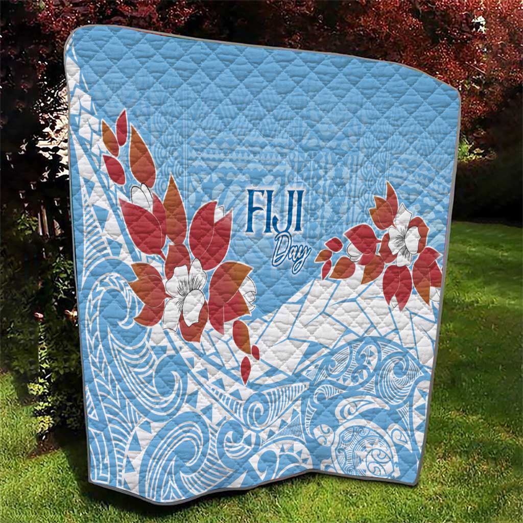 Bula Fiji Day Quilt Tagimaucia on Masi Pattern - Turquoise