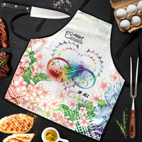 Fight Cancer In All Colors Apron Plumeria Mix Tapa Pattern