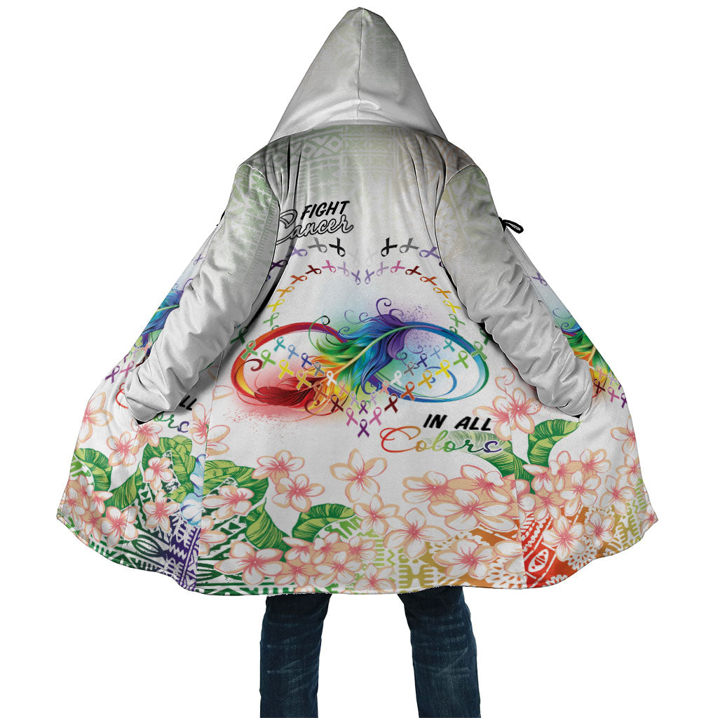 Fight Cancer In All Colors Cloak Plumeria Mix Tapa Pattern