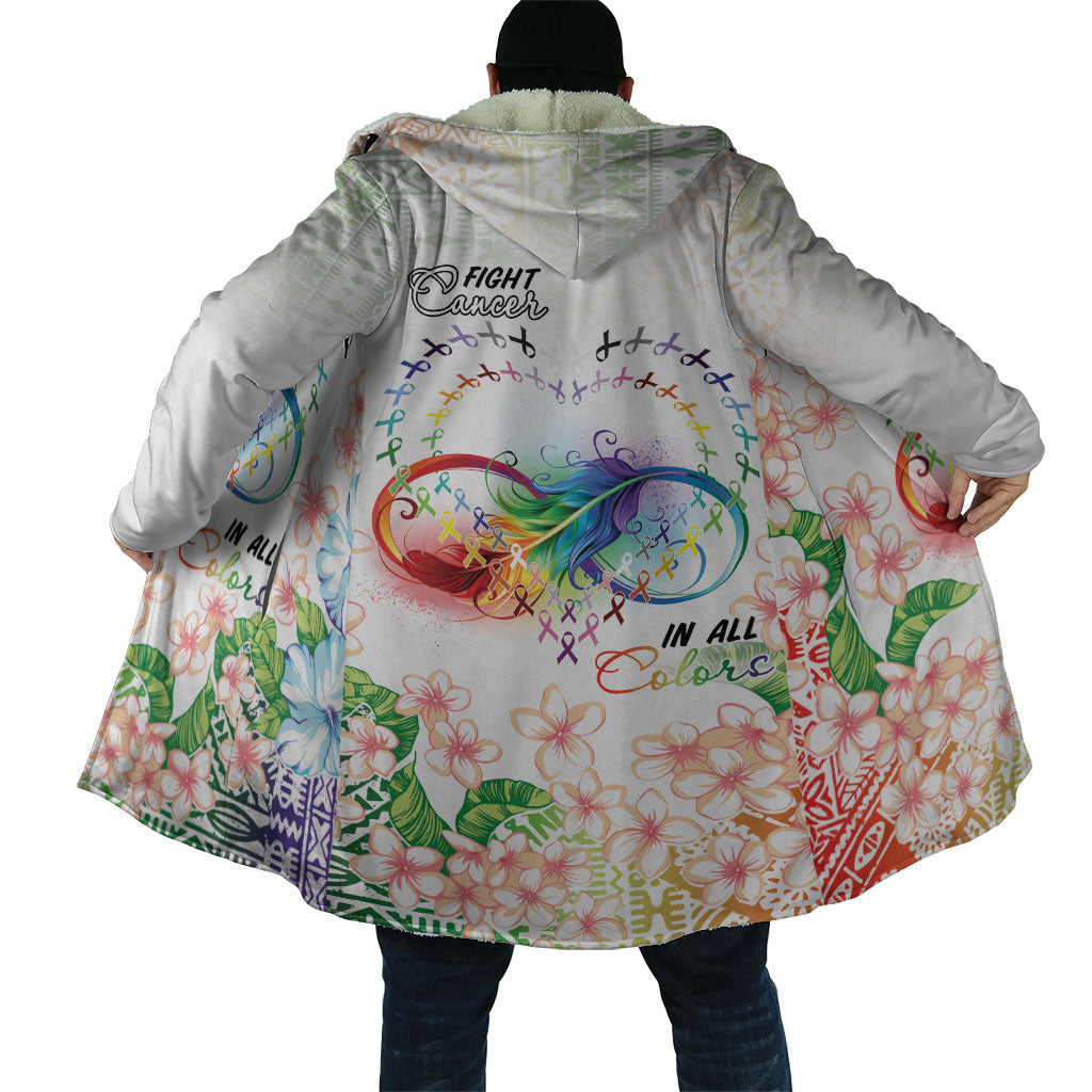 Fight Cancer In All Colors Cloak Plumeria Mix Tapa Pattern