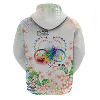 Fight Cancer In All Colors Hoodie Plumeria Mix Tapa Pattern LT7 - Polynesian Pride