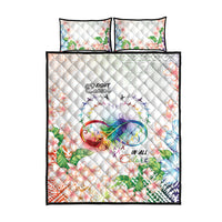 Fight Cancer In All Colors Quilt Bed Set Plumeria Mix Tapa Pattern