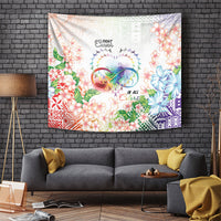 Fight Cancer In All Colors Tapestry Plumeria Mix Tapa Pattern
