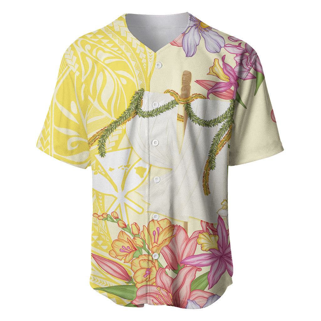 Aloha Hawaii Kanaka Makahiki Baseball Jersey Akua Loa - Festive Golden Sand