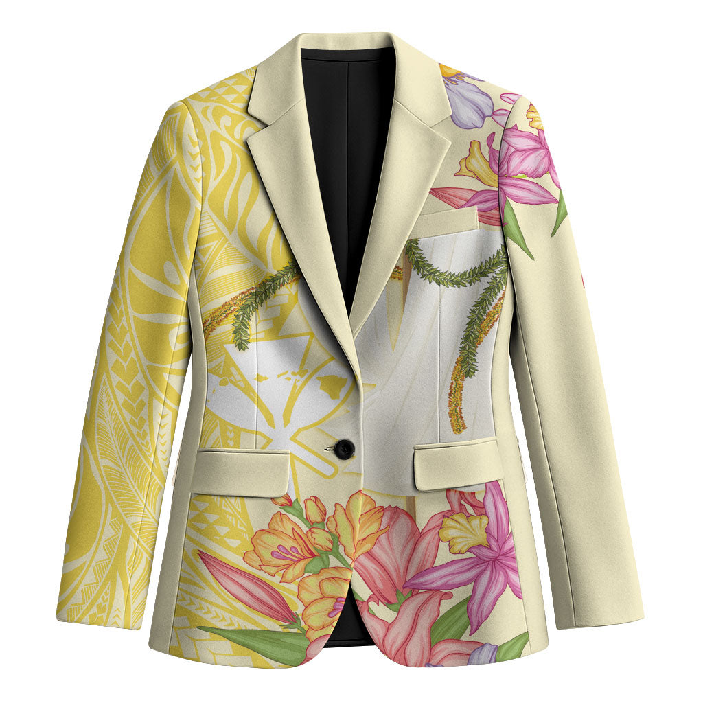 Aloha Hawaii Kanaka Makahiki Blazer Akua Loa - Festive Golden Sand LT7 Unisex Sandy Yellow - Polynesian Pride