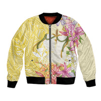Aloha Hawaii Kanaka Makahiki Bomber Jacket Akua Loa - Festive Golden Sand LT7 Unisex Sandy Yellow - Polynesian Pride