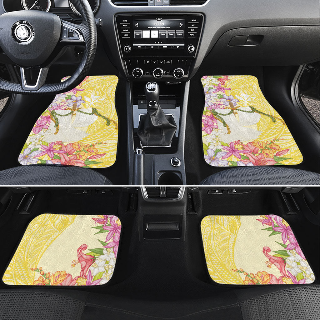 Aloha Hawaii Kanaka Makahiki Car Mats Akua Loa - Festive Golden Sand LT7 Set 4pcs Sandy Yellow - Polynesian Pride