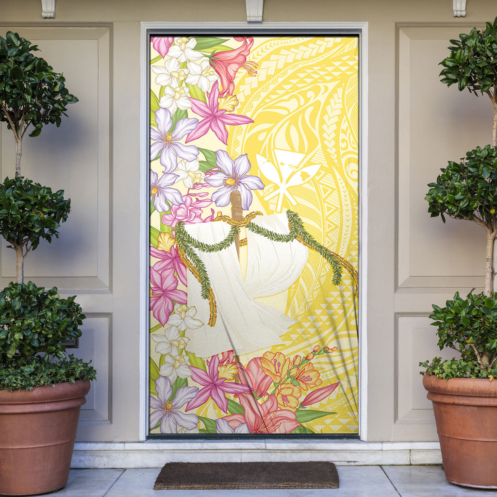 Aloha Hawaii Kanaka Makahiki Door Cover Akua Loa - Festive Golden Sand LT7 Sandy Yellow - Polynesian Pride