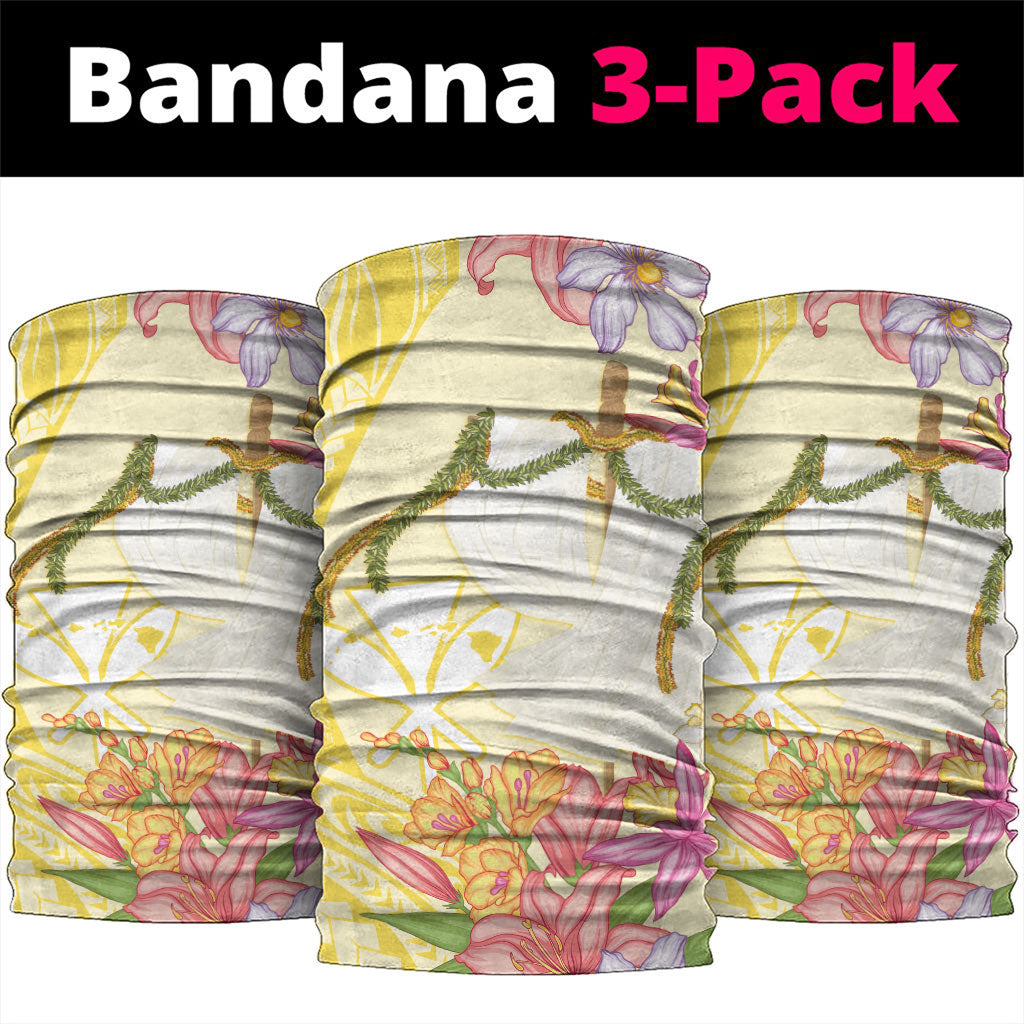 Aloha Hawaii Kanaka Makahiki Neck Gaiter Akua Loa - Festive Golden Sand