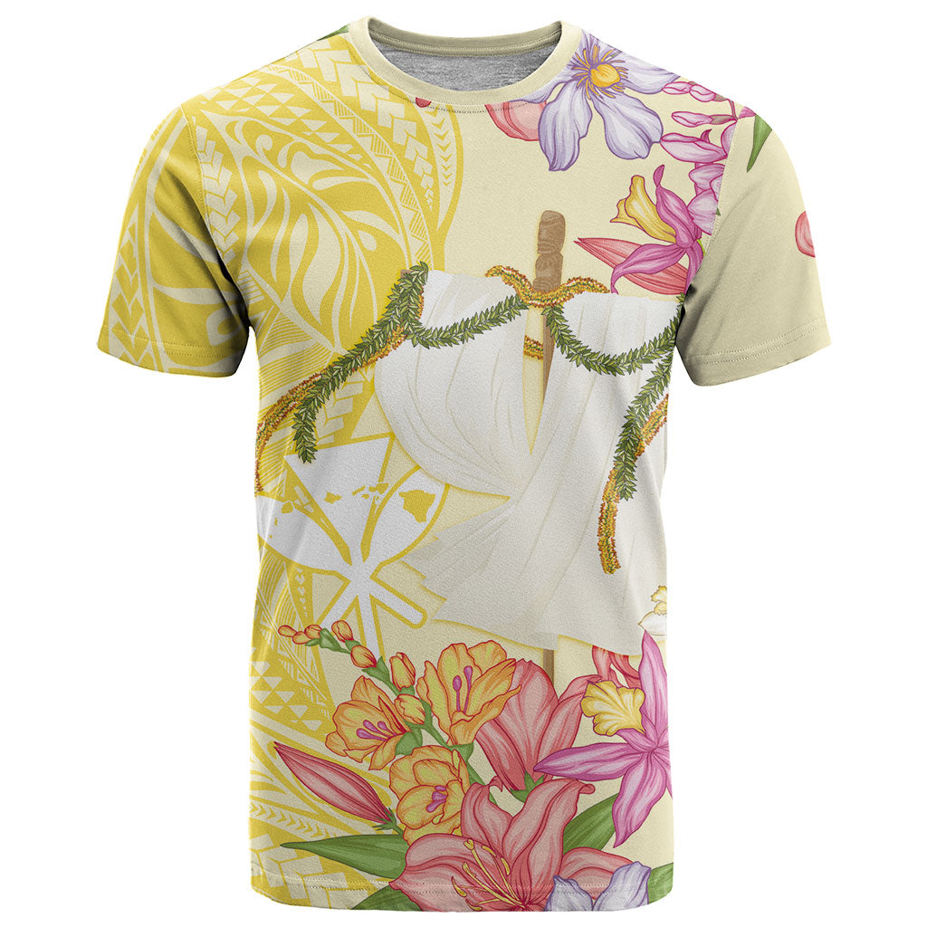 Aloha Hawaii Kanaka Makahiki T Shirt Akua Loa - Festive Golden Sand LT7 Sandy Yellow - Polynesian Pride