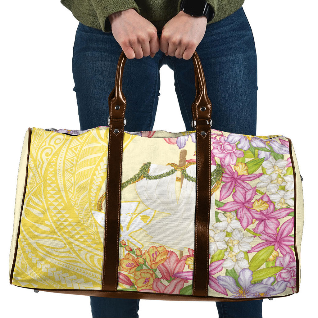Aloha Hawaii Kanaka Makahiki Travel Bag Akua Loa - Festive Golden Sand