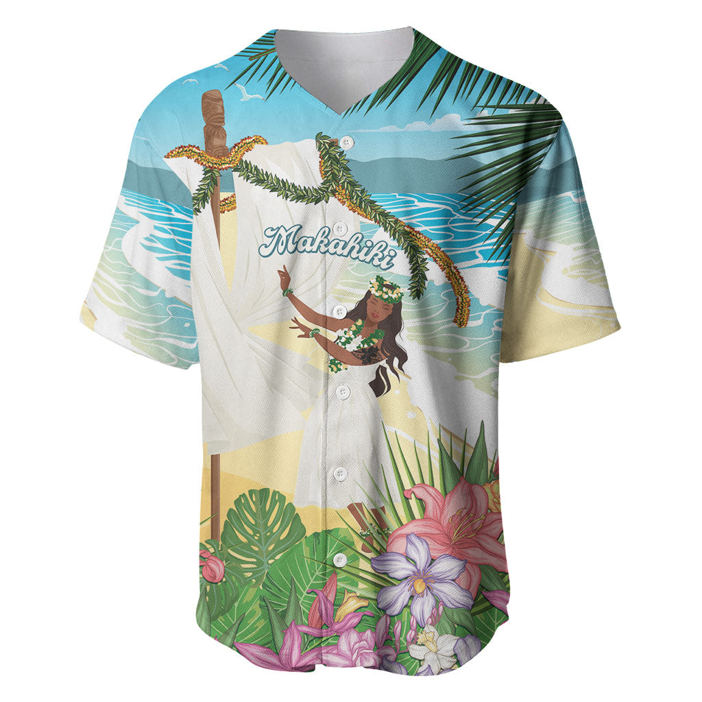Aloha Hawaii Makahiki Hula Dance Baseball Jersey Beach Scenery