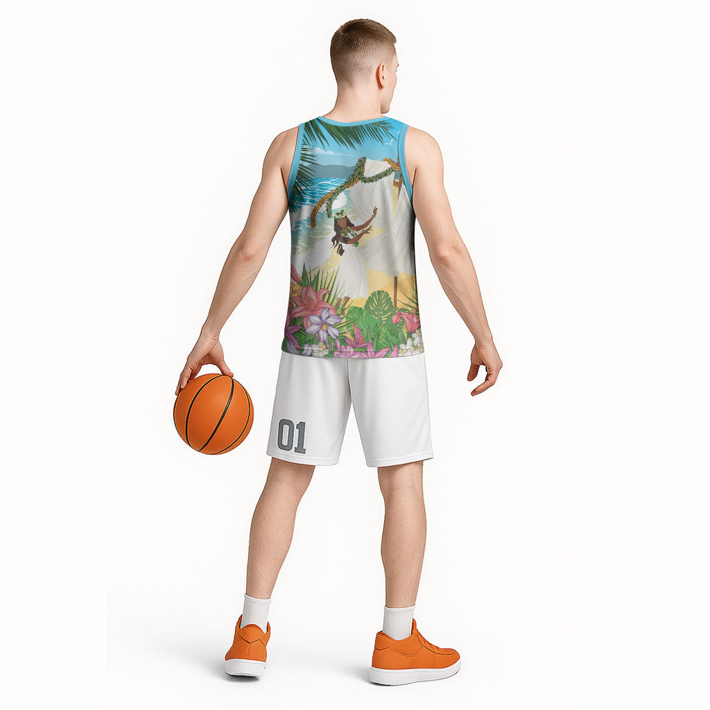 Aloha Hawaii Makahiki Hula Dance Basketball Jersey Beach Scenery LT7 - Polynesian Pride