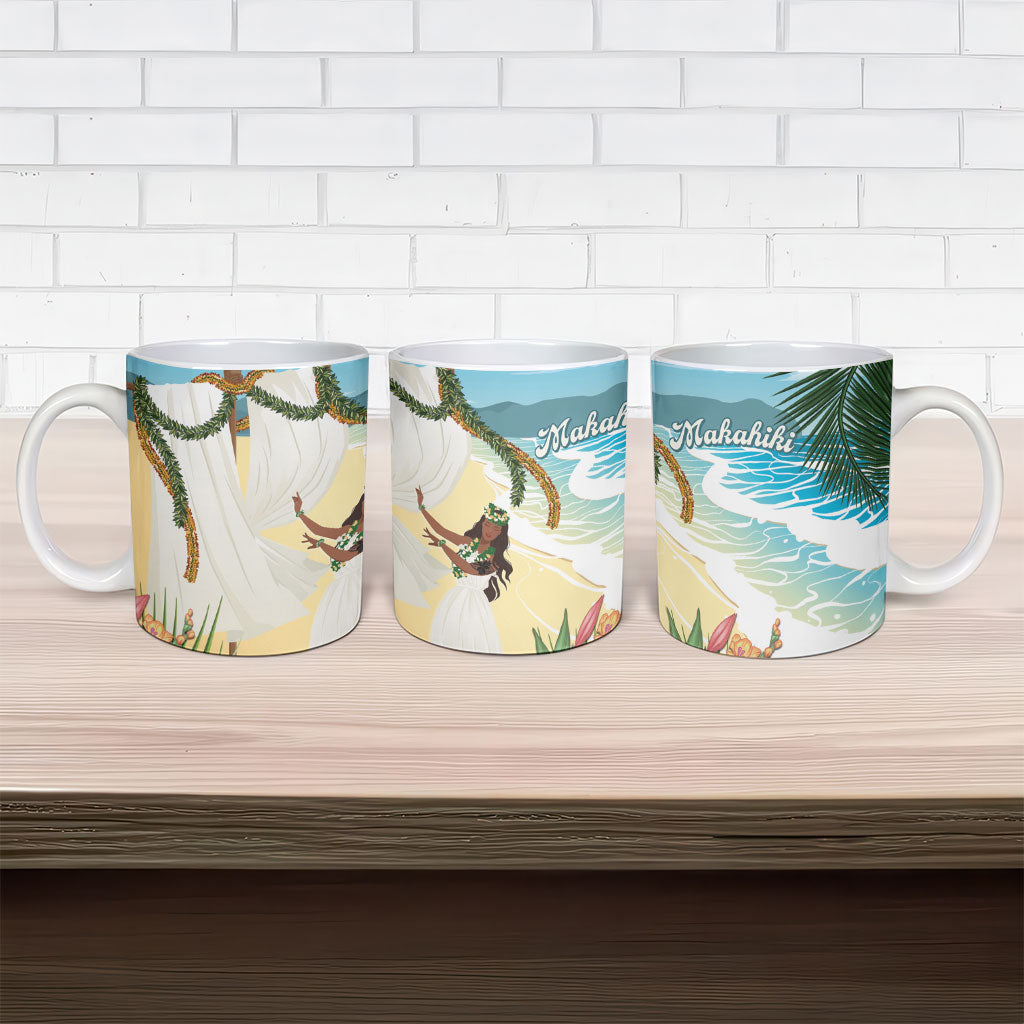 Aloha Hawaii Makahiki Hula Dance Ceramic Mug Beach Scenery LT7 - Polynesian Pride