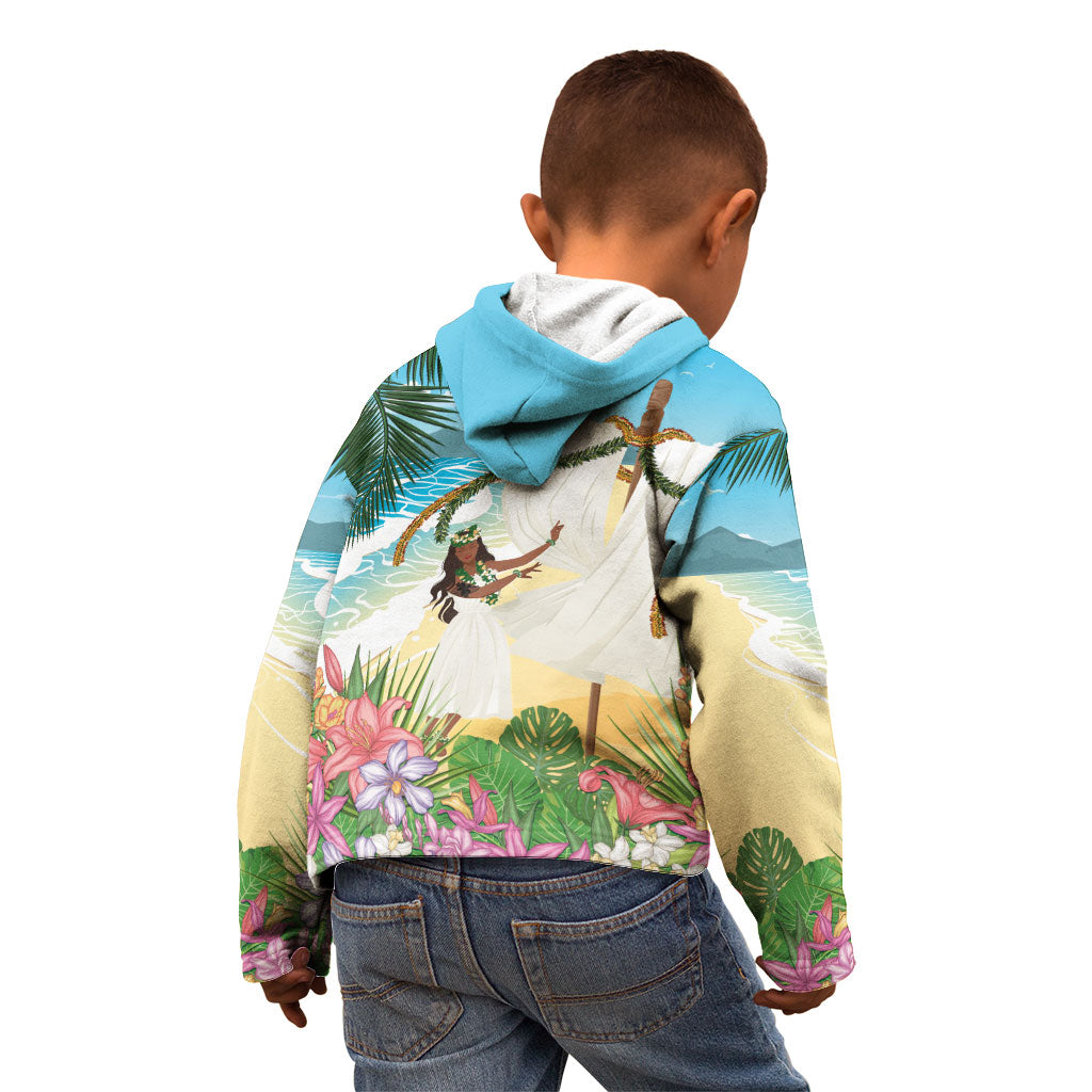 Aloha Hawaii Makahiki Hula Dance Kid Hoodie Beach Scenery LT7 - Polynesian Pride