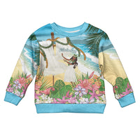 Aloha Hawaii Makahiki Hula Dance Kid Ugly Christmas Sweater Beach Scenery LT7 Kid Multicolor - Polynesian Pride