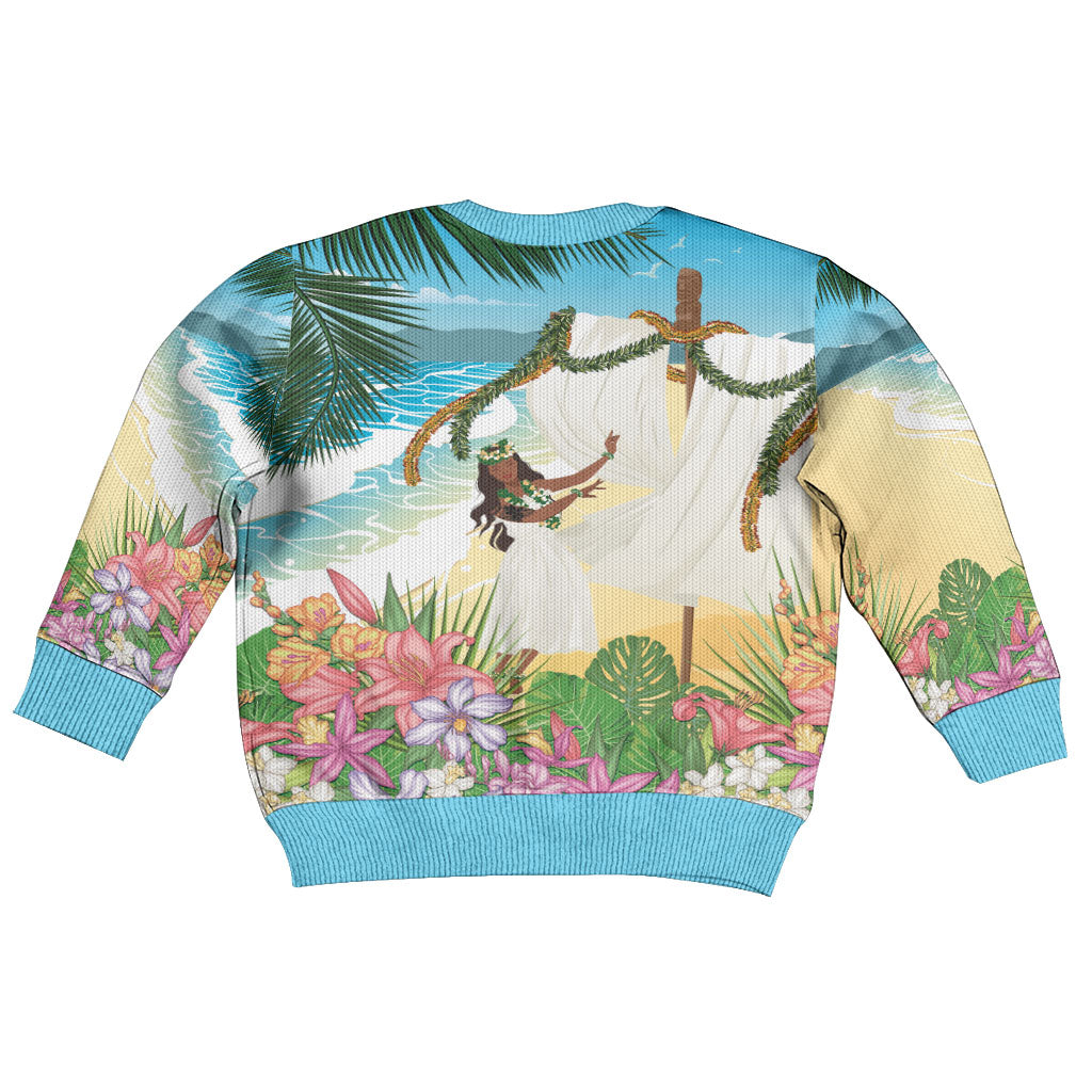 Aloha Hawaii Makahiki Hula Dance Kid Ugly Christmas Sweater Beach Scenery LT7 - Polynesian Pride