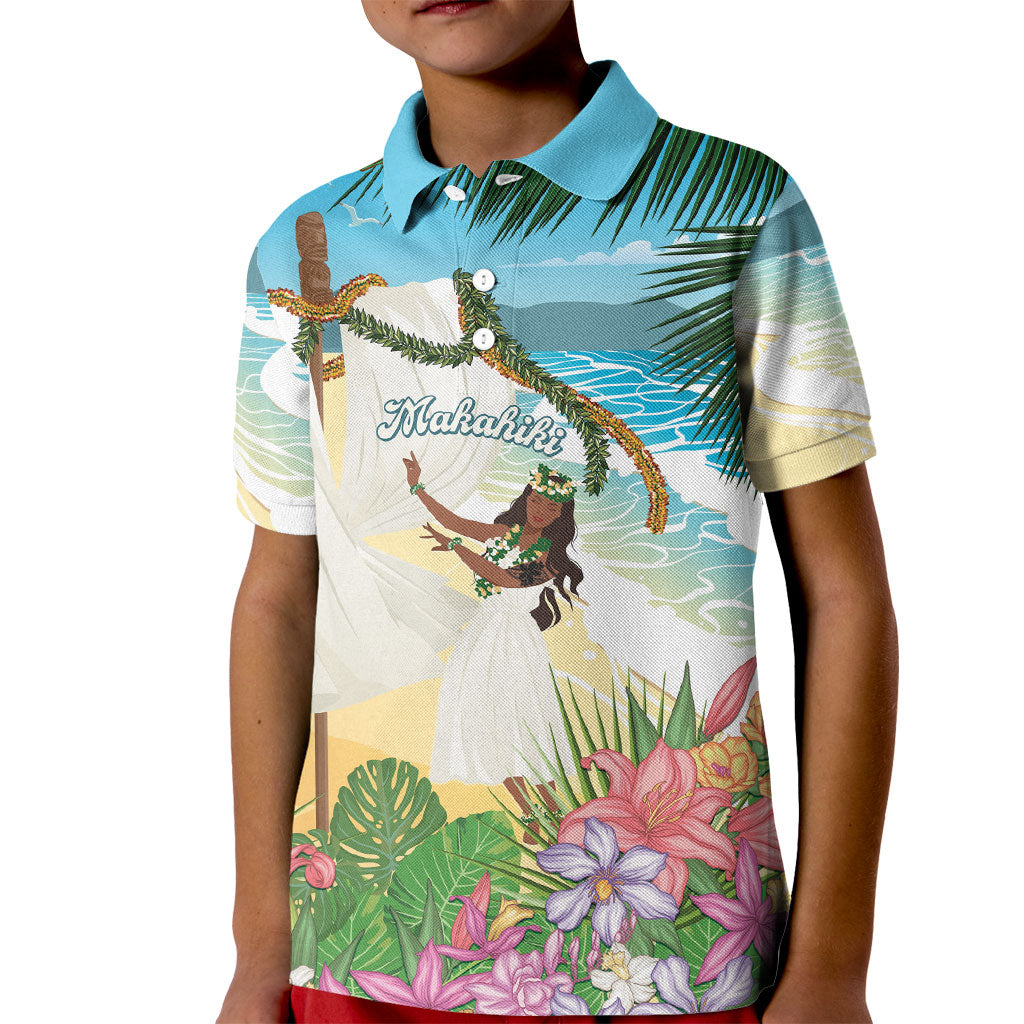 Aloha Hawaii Makahiki Hula Dance Kid Polo Shirt Beach Scenery LT7 Kid Multicolor - Polynesian Pride