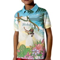 Aloha Hawaii Makahiki Hula Dance Kid Polo Shirt Beach Scenery LT7 Kid Multicolor - Polynesian Pride