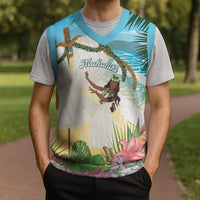 Aloha Hawaii Makahiki Hula Dance Christmas Knitted V-Neck Vest Beach Scenery LT7 - Polynesian Pride