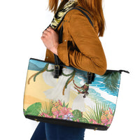 Aloha Hawaii Makahiki Hula Dance Leather Tote Bag Beach Scenery LT7 Multicolor - Polynesian Pride
